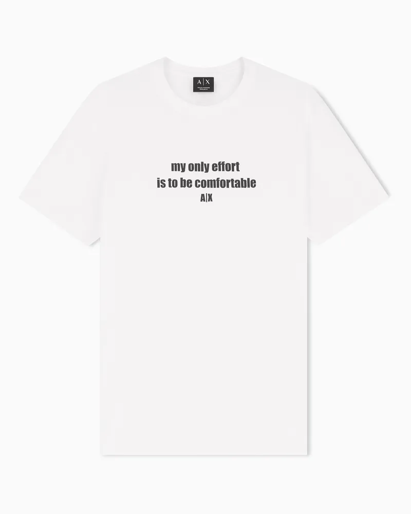 Armani Exchange Regular Fit T-shirt in Cotton Jersey Weiß