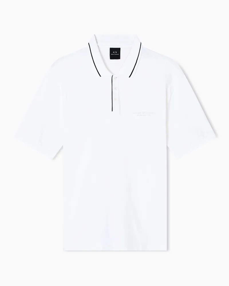 Armani Exchange Poloshirt im Regular Fit aus Stretch-Jersey Weiß