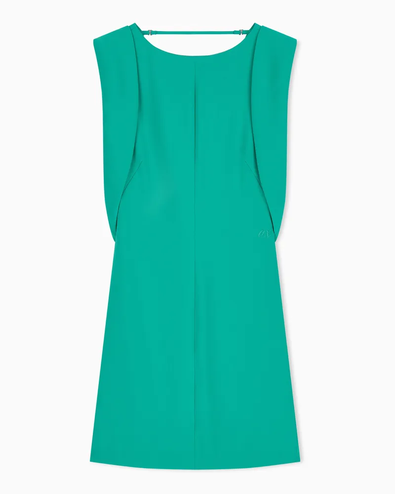 Armani Exchange Ärmelloses Slim Fit Kleid aus Twill mit drapiertem Rücken Grün