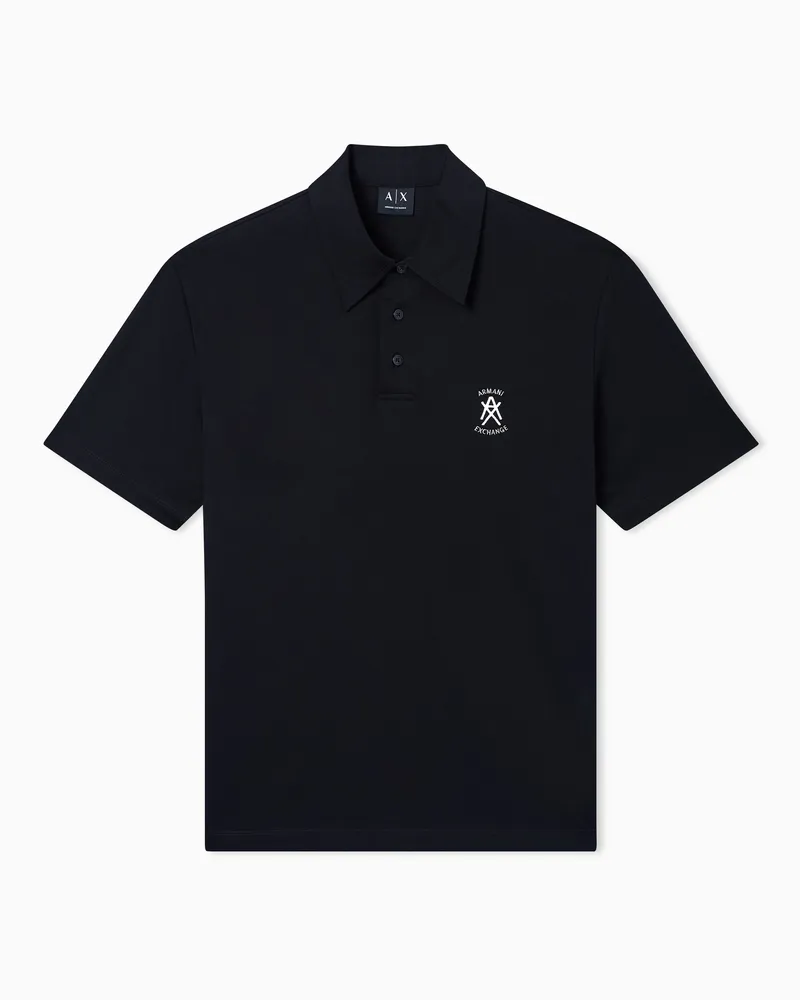 Armani Exchange Cotton polo shirt Schwarz