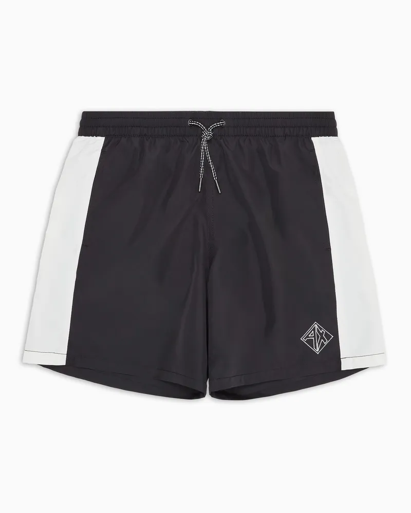 Armani Exchange Boxerkostüm mit kontrastierenden Profilen Marineblau