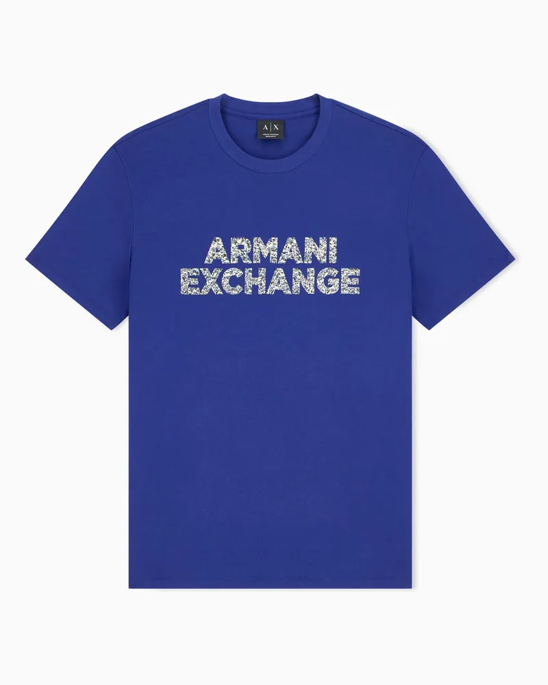 Armani Exchange T-Shirt Regularer Schnitt aus Baumwolljersey Blau