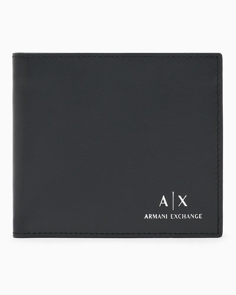 Armani Exchange Bifold-Geldbörse aus Leder Schwarz