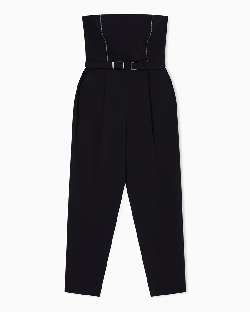 Armani Exchange Jumpsuit mit Falten und Gürtel Schwarz