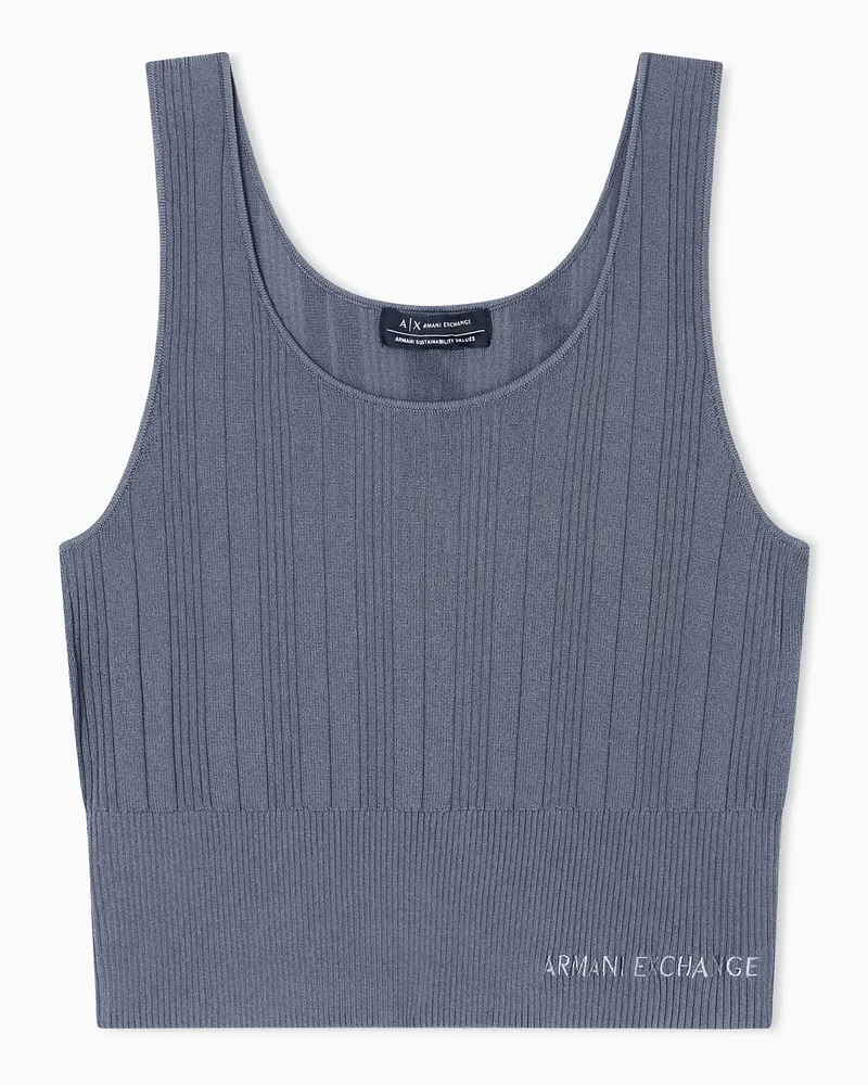 Armani Exchange Breites Rippentop Grau