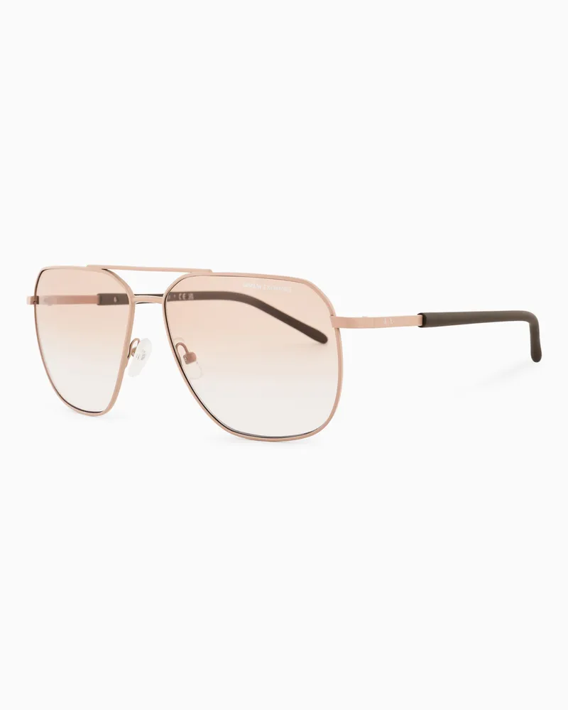Armani Exchange Herren-Sonnenbrille im Pilotenstil Beige