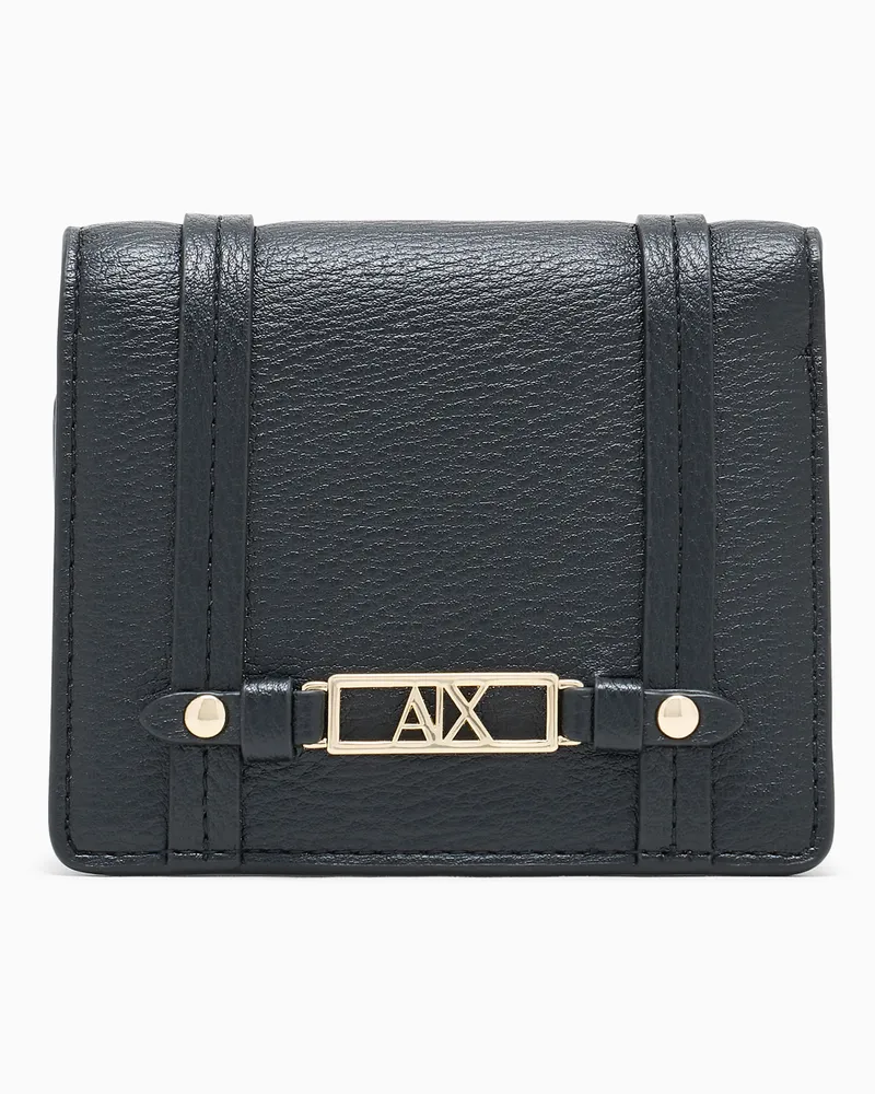 Armani Exchange Brieftasche in strukturierter Optik mit metallischem Logo Schwarz