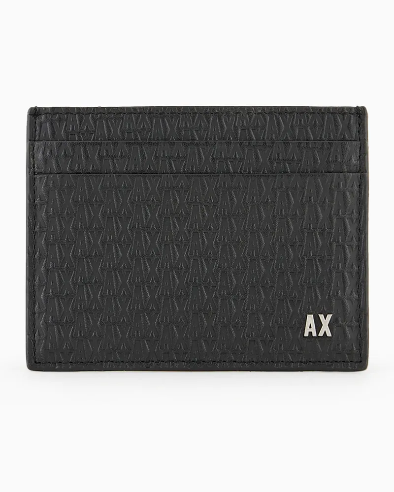 Armani Exchange Buch-Geldbörse aus Leder Schwarz