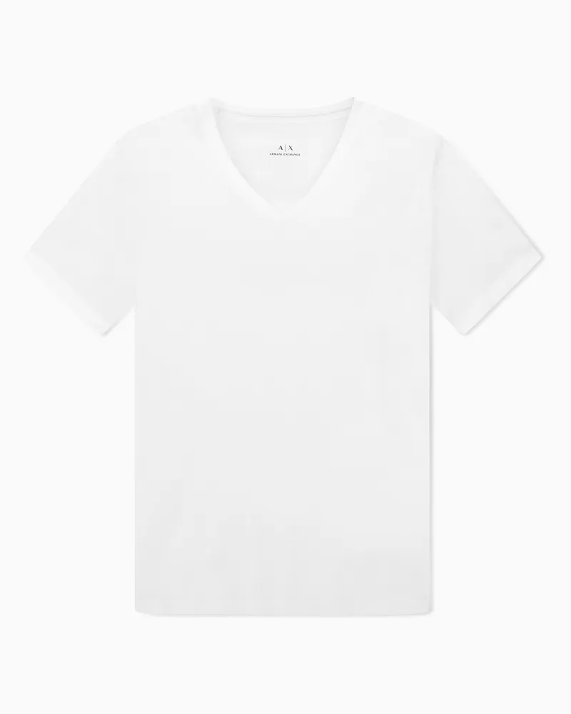 Armani Exchange T-Shirt Slim Fit Passform aus Pima-Baumwolljersey Weiß