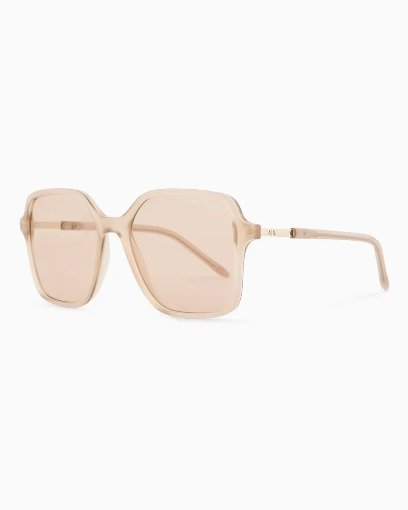 Armani Exchange quadratische Sonnenbrille für Damen Beige