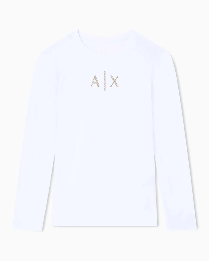 Armani Exchange Langarmshirts Weiß