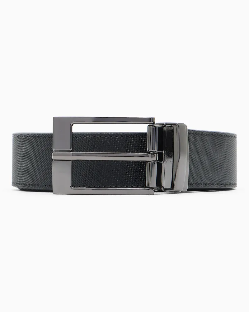 Armani Exchange Beschichteter Ledergürtel Schwarz