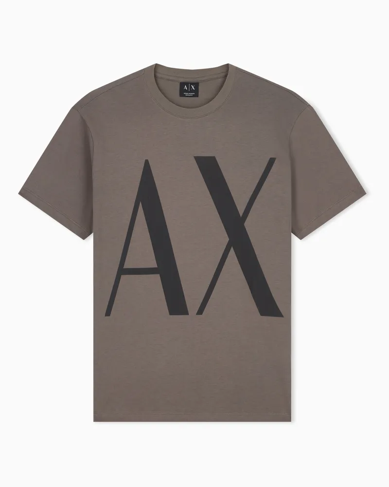 Armani Exchange T-Shirt normaler Schnitt Baumwolljersey Braun