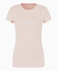 Armani Exchange Jersey-t-shirt In Normaler Passform Hellrosa