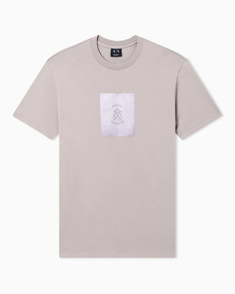 Armani Exchange Regular fit cotton T-shirt Beige