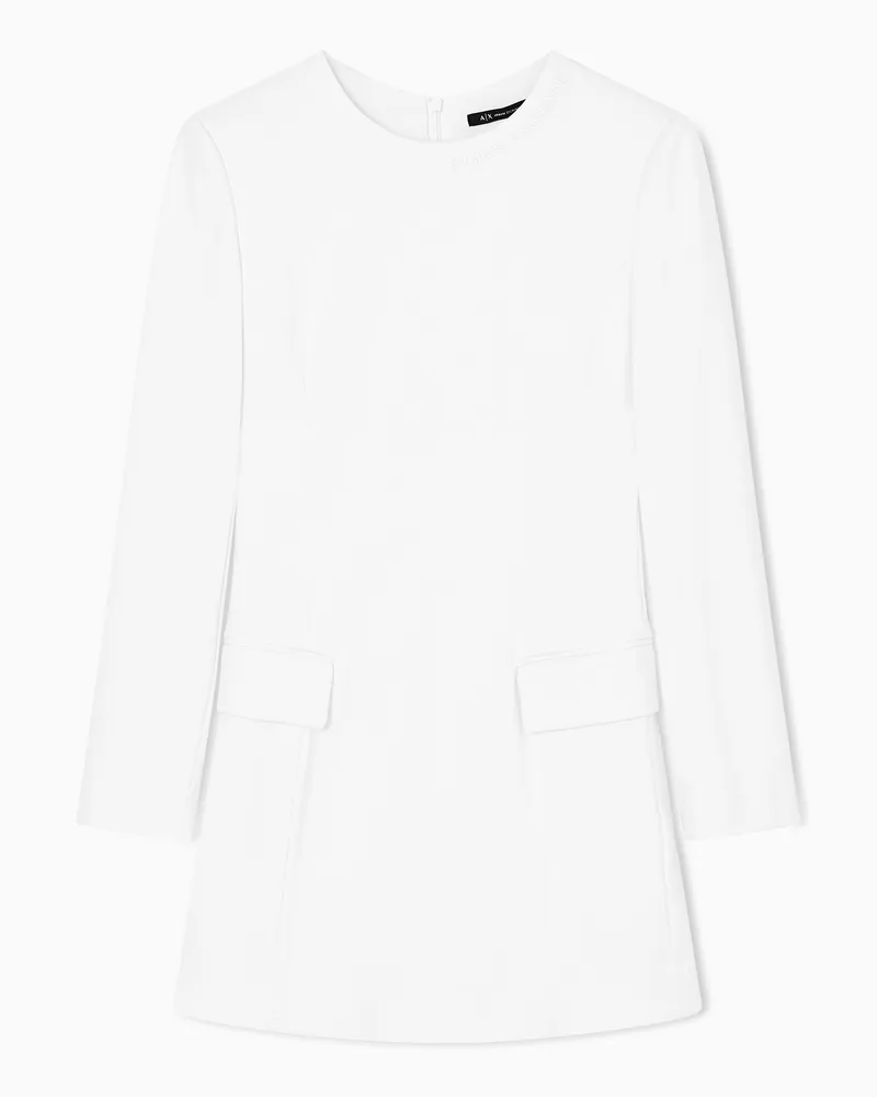 Armani Exchange Kurzes ausgestelltes Kleid Weiß