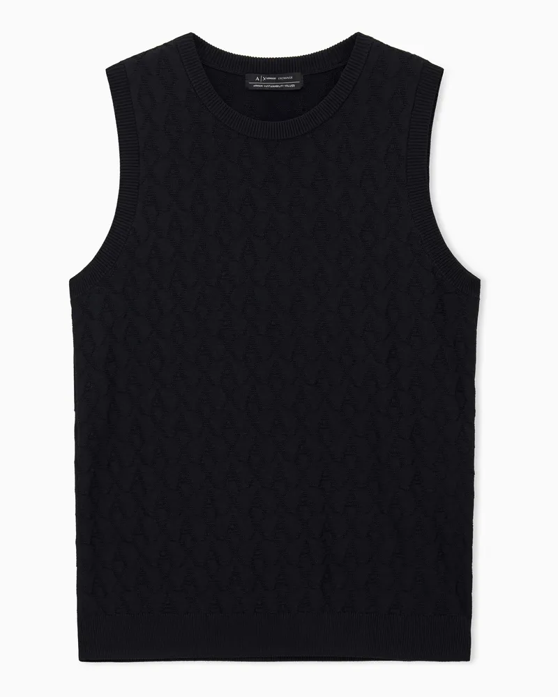 Armani Exchange Top mit Allover-Logo Schwarz
