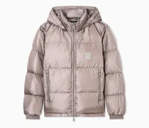 Daunensteppjacke aus glänzendem Nylon mit Kapuze Icon