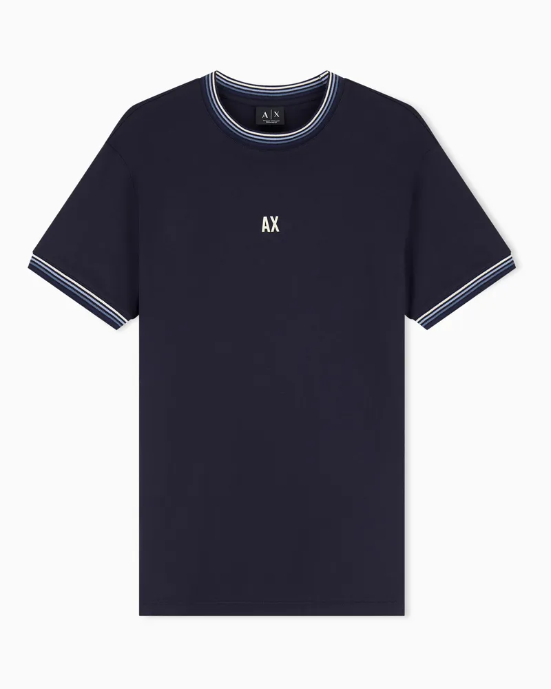 Armani Exchange Regular Fit T-Shirt in Classic Cotton Jersey Marineblau