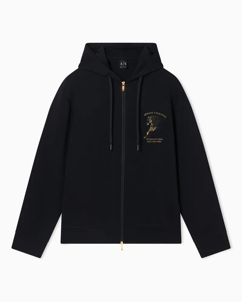 Armani Exchange Stretch bonded cotton sweatshirt Schwarz