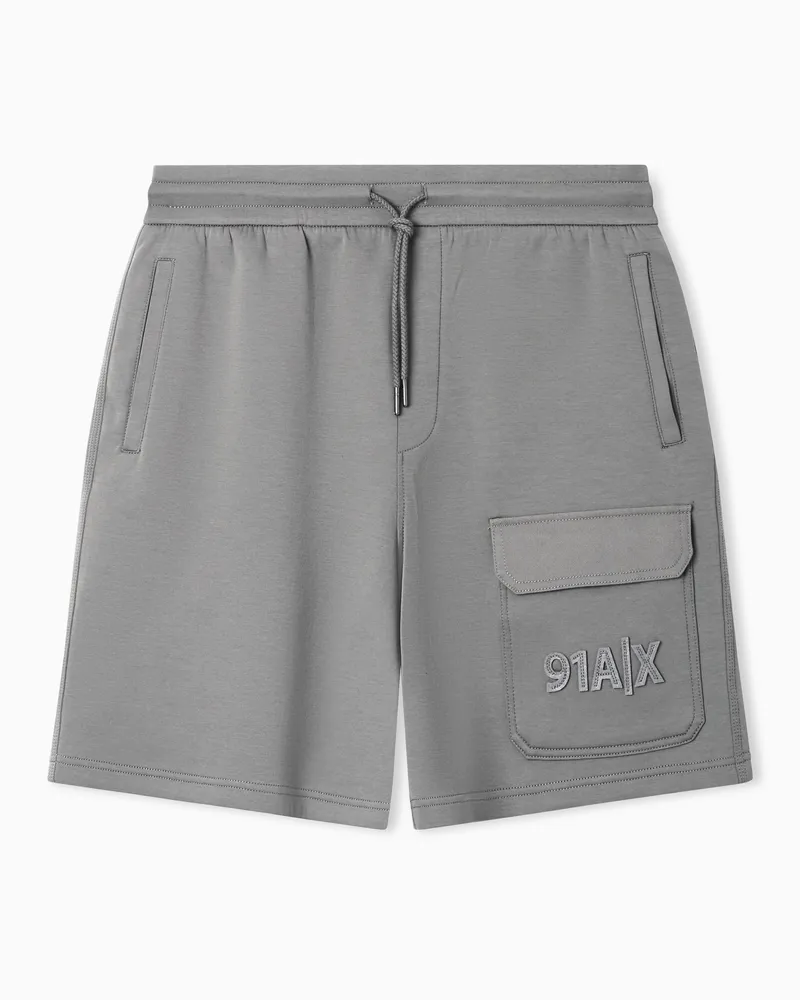 Armani Exchange Bermudashorts mit Fleece-Logo und Tasche Grau