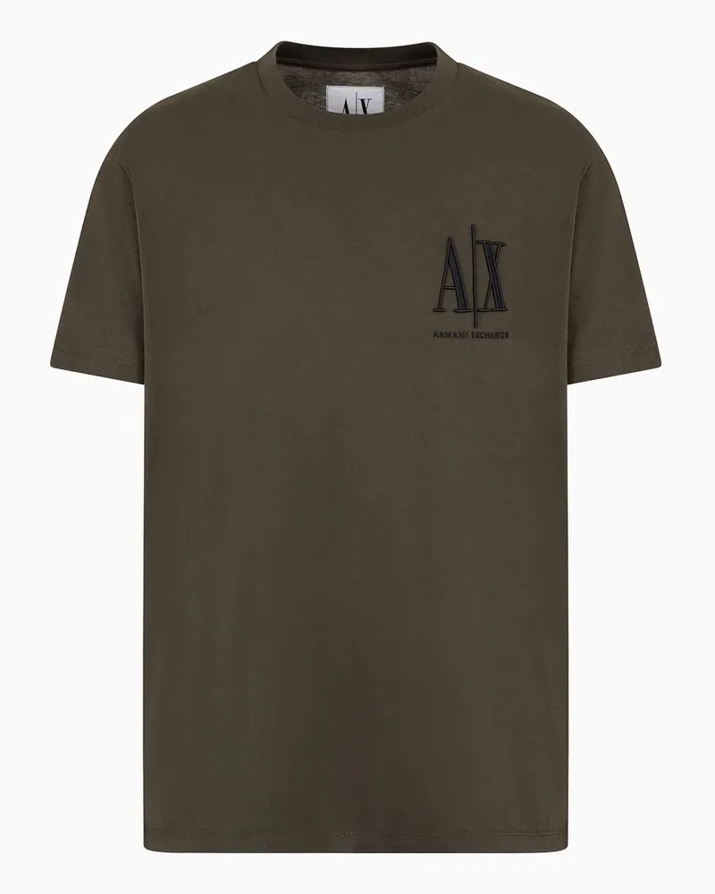 Armani Exchange Jersey-t-shirt In Normaler Passform Logo