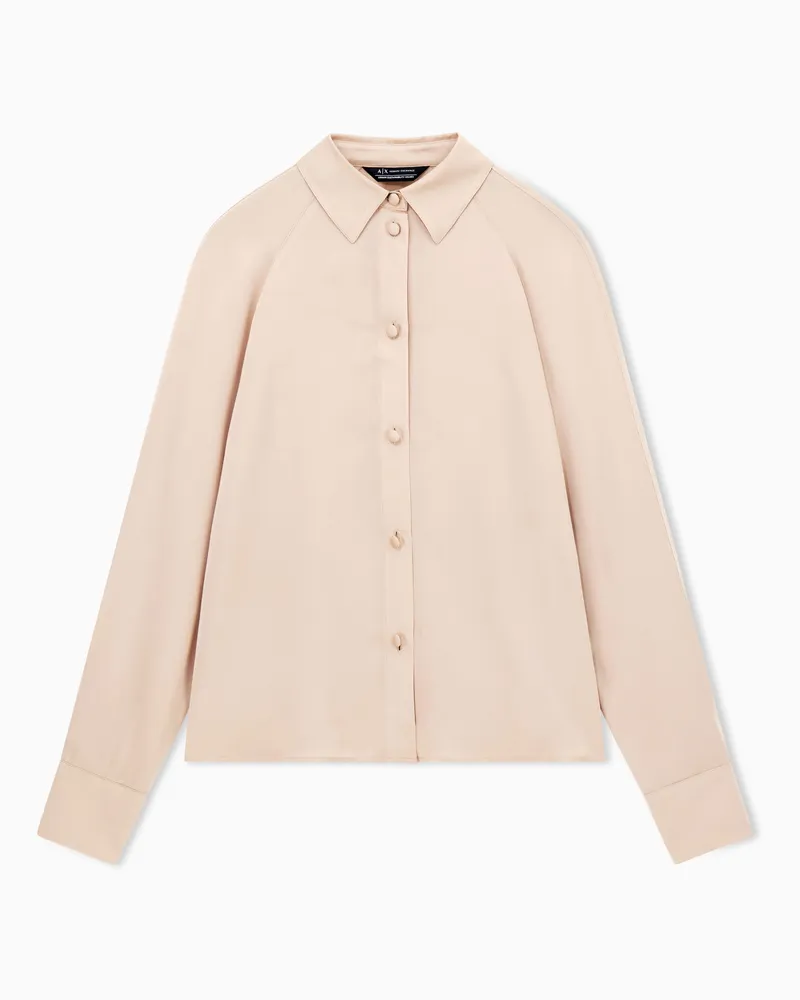 Armani Exchange Hemd aus Satinviskose Kamel