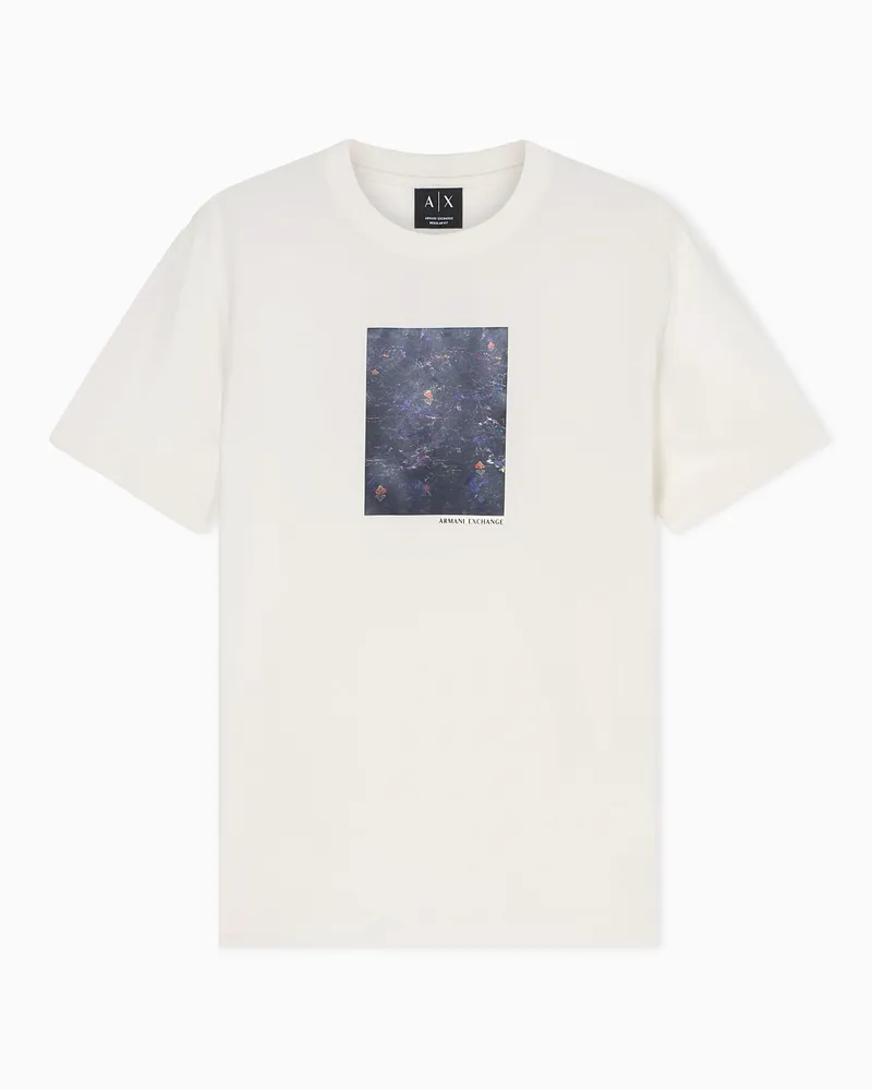 Armani Exchange Regular Fit T-shirt in Cotton Jersey Weiß