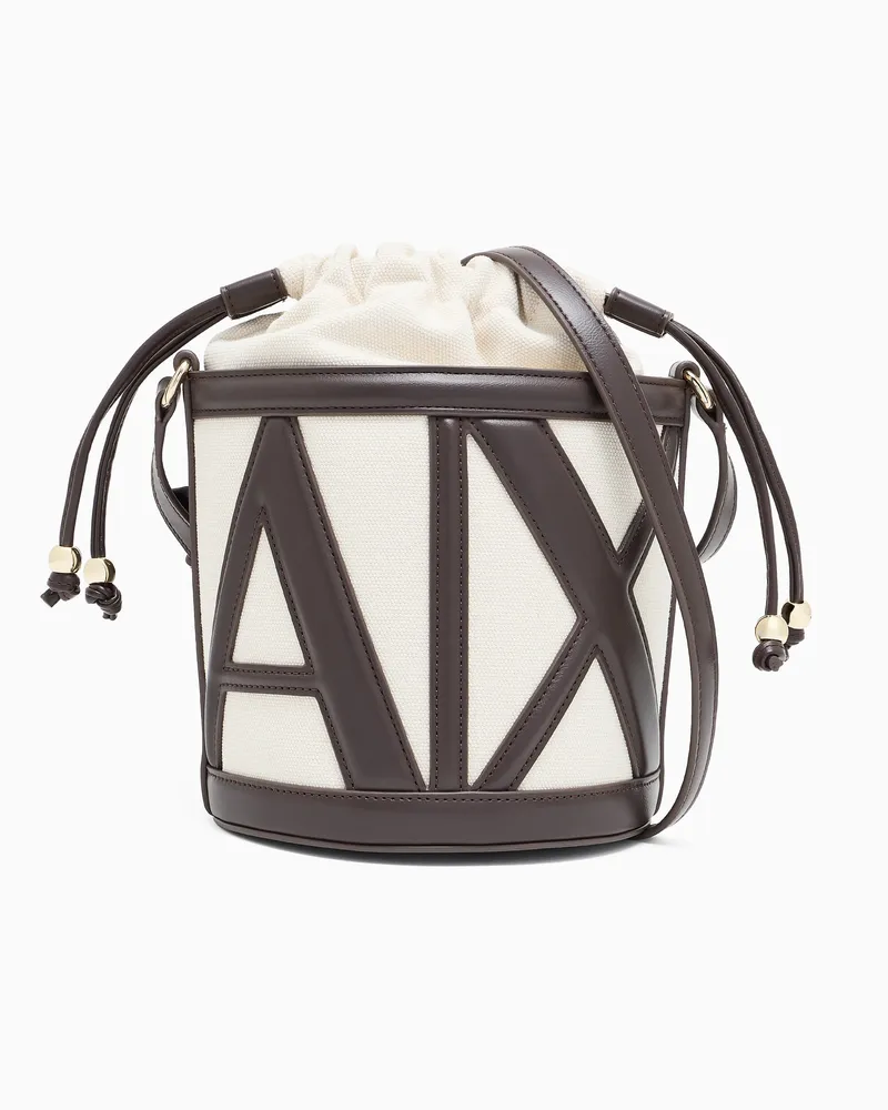 Armani Exchange Bucket Bag in durable fabric Braun