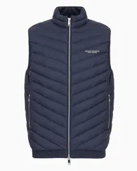 Armani Exchange Gefütterte Ärmellose Daunenjacke Marineblau