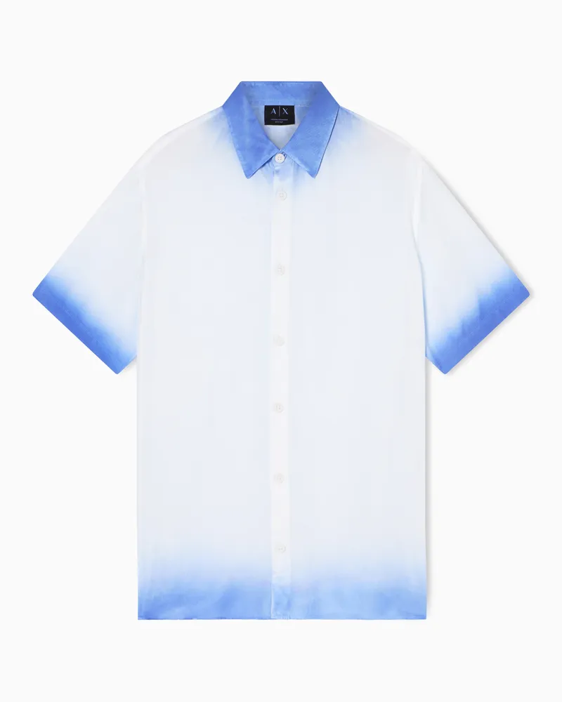 Armani Exchange Viskose-Twill-Hemd Zweifarbig