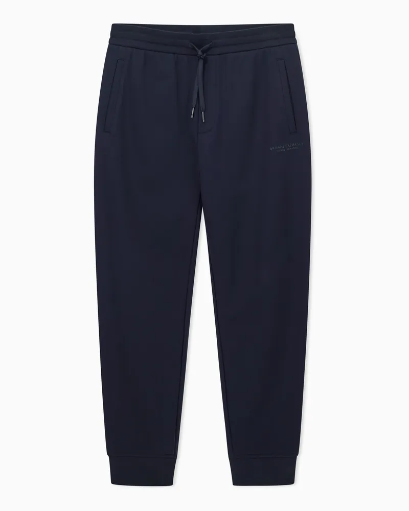 Armani Exchange Jogginghose mit Ton-in-Ton-Logo Marineblau