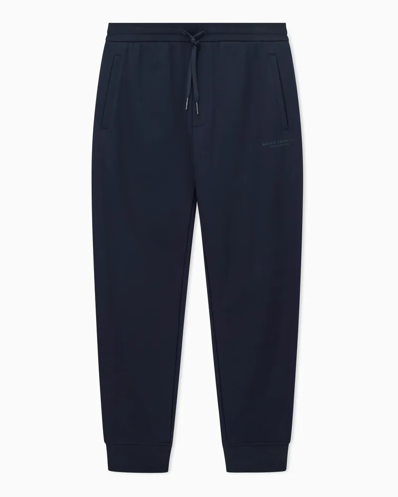 Armani Exchange Jogginghose mit Ton-in-Ton-Logo Marineblau