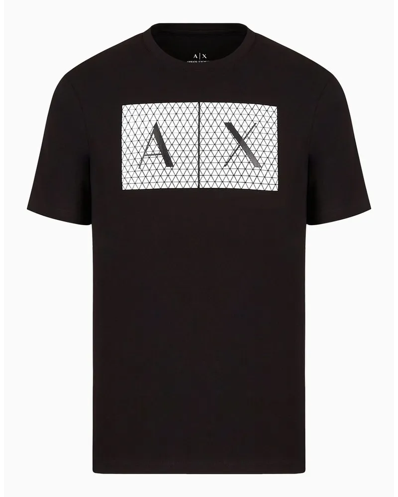 Armani Exchange Jersey-t-shirt In Normaler Passform Schwarz