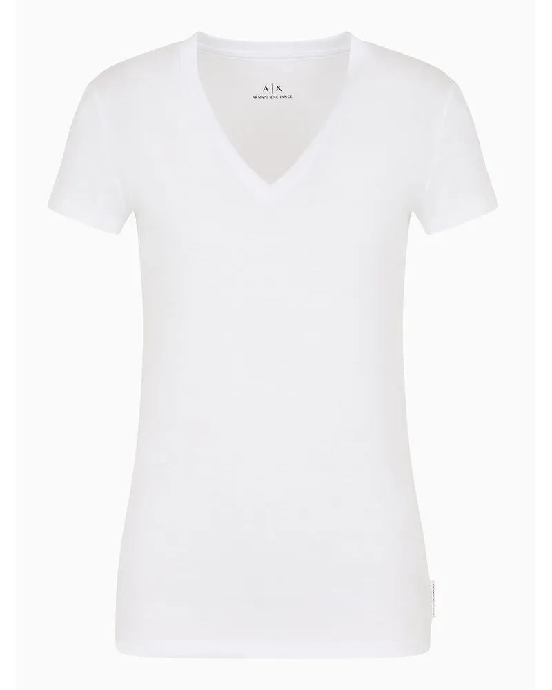 Armani Exchange Jersey-t-shirt In Normaler Passform Weiss