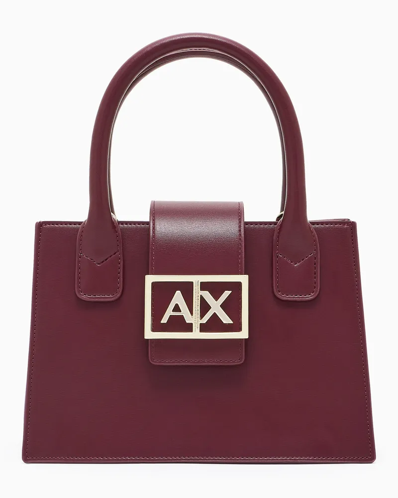 Armani Exchange ASV Kleine Trapez-Handtasche Burgunderrot