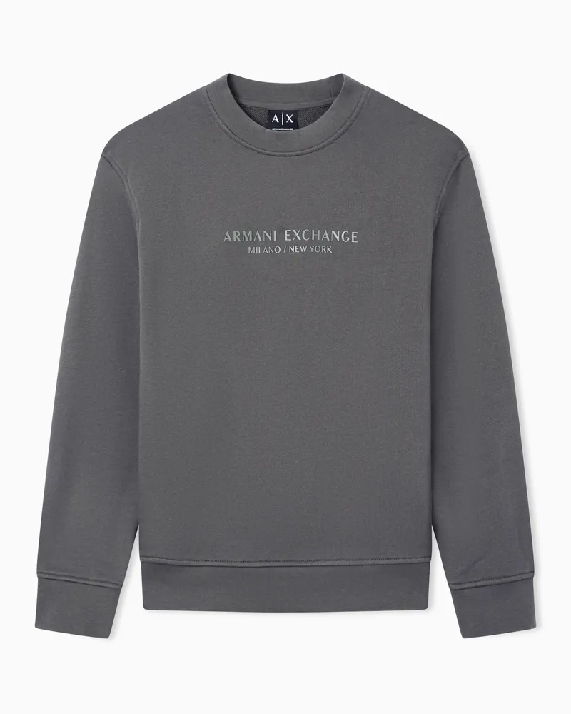 Armani Exchange Sweatshirt mit Rundhalsausschnitt und farblich abgestimmtem Logo Grün