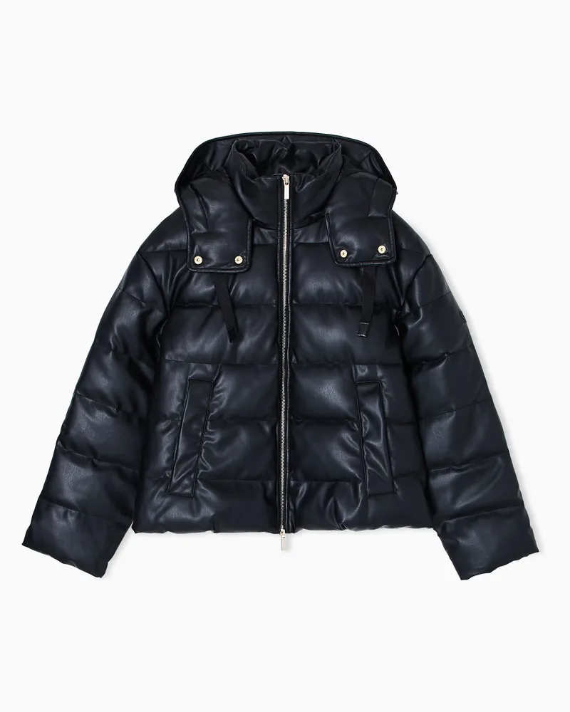 Armani Exchange Jacke aus glänzendem Recyclingstoff Schwarz