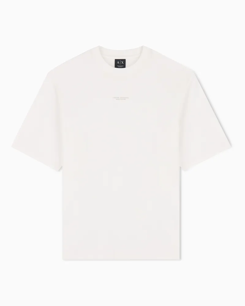 Armani Exchange Oversize T-Shirt aus schwerem Baumwolljersey Weiß