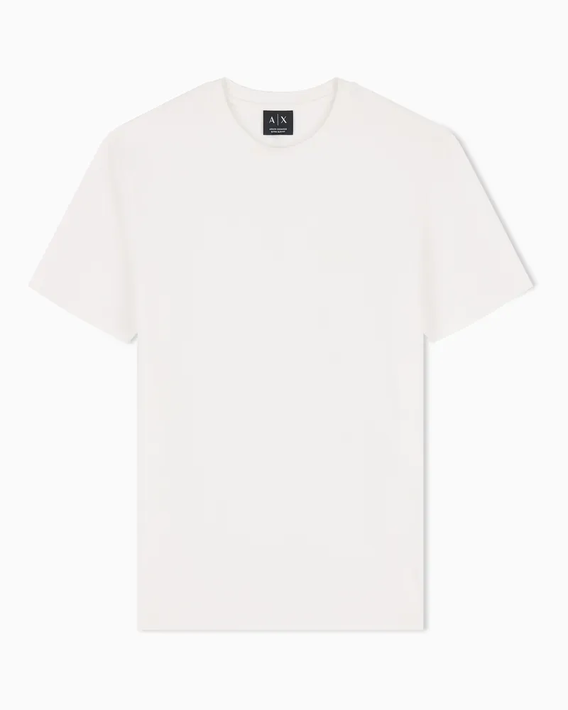 Armani Exchange T-Shirt im Slim Fit aus elastischem Baumwolljersey Weiß