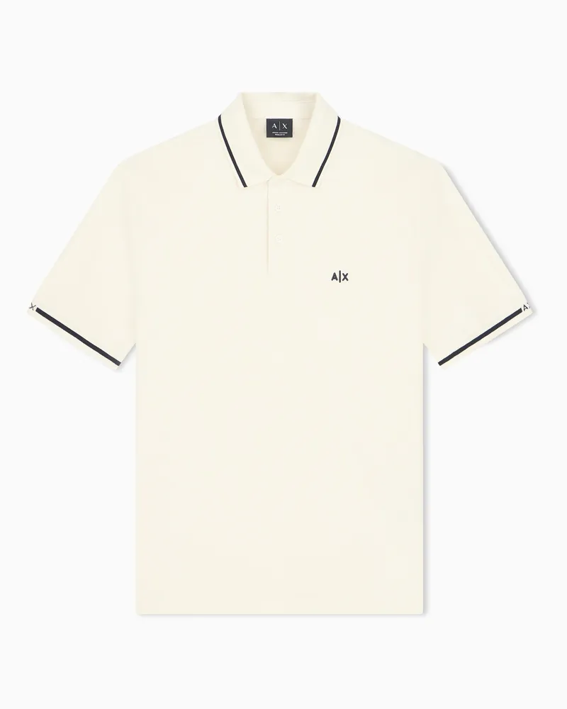Armani Exchange Poloshirt Regular Fit aus Baumwollpikee Weiß