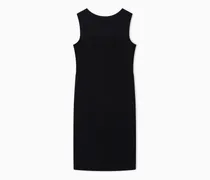 Etuikleid aus Stretchstoff mit transparentem Einsatz