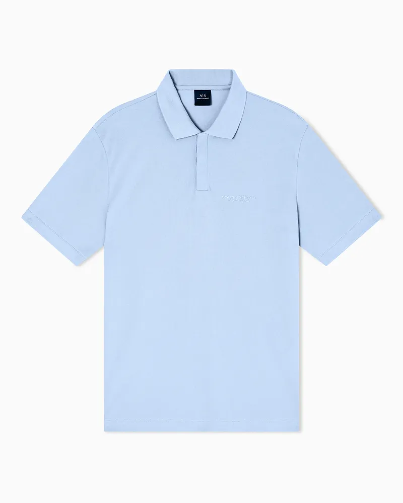 Armani Exchange Poloshirt im Regular Fit mit Ton-in-Ton-Logo Hellblau