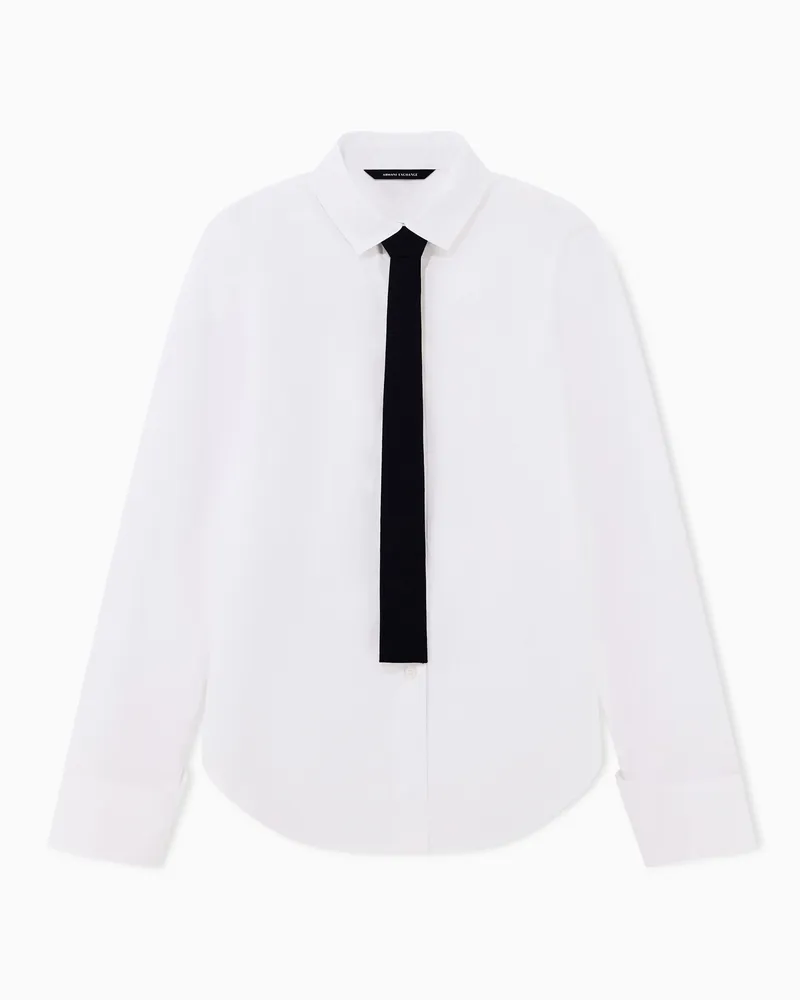 Armani Exchange Hemd Up For Party Regular Fit aus Baumwollpopeline Weiß