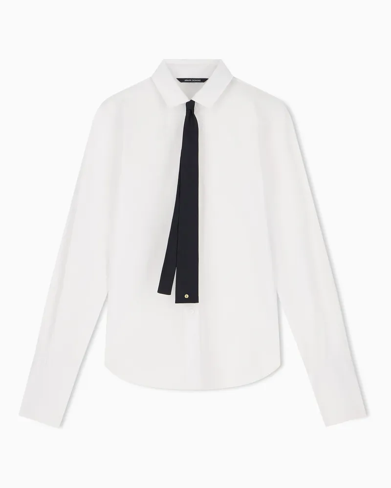 Armani Exchange Hemd Up For Party Regular Fit aus Baumwollpopeline Weiß
