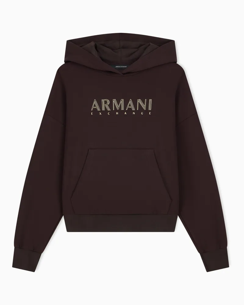 Armani Exchange Sweatshirt Regular Fit aus Scuba-Jersey mit Viskose Braun