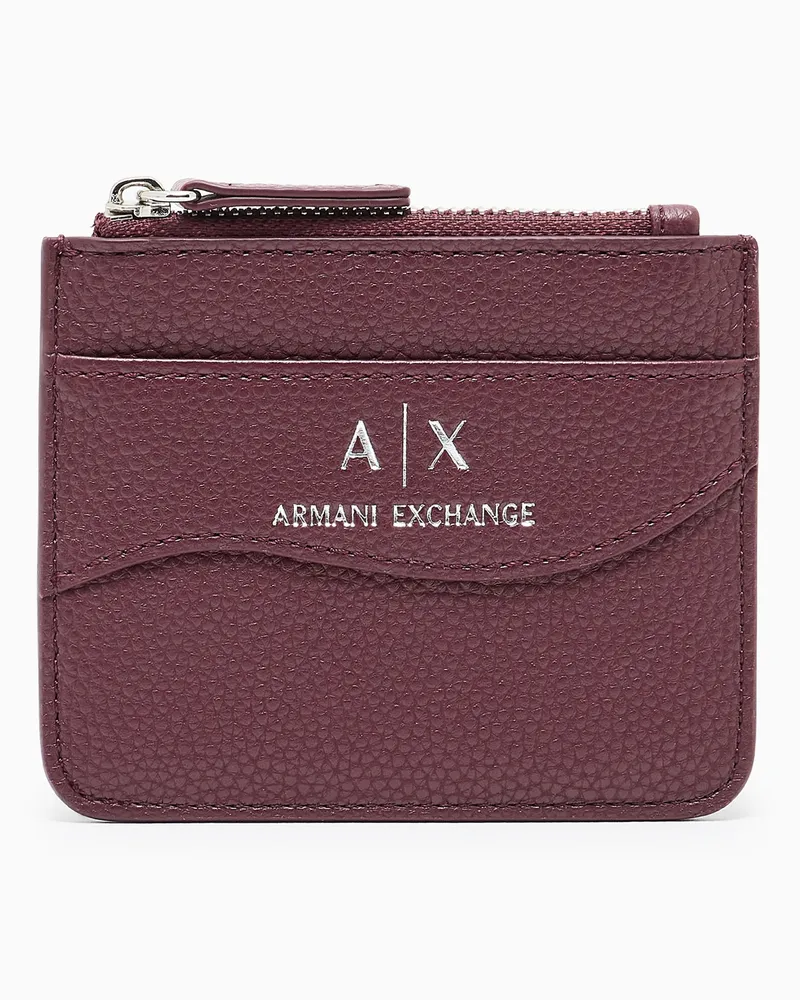 Armani Exchange Kartenhalter mit Reißverschlussfach Burgunderrot