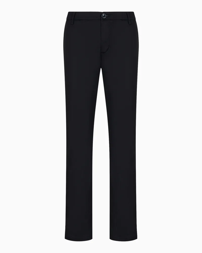 Armani Exchange Chinohose aus Stretch-Satin-Baumwolle Schwarz