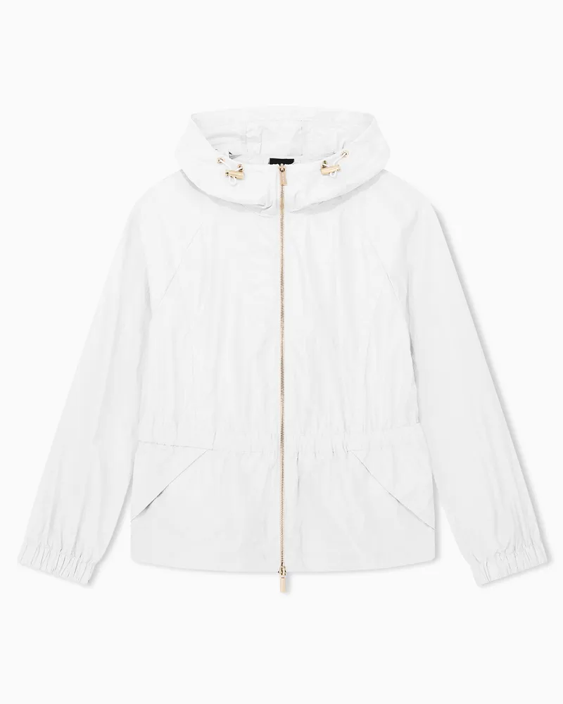 Armani Exchange Kapuzenblouson aus Crinkle-Nylon Beige