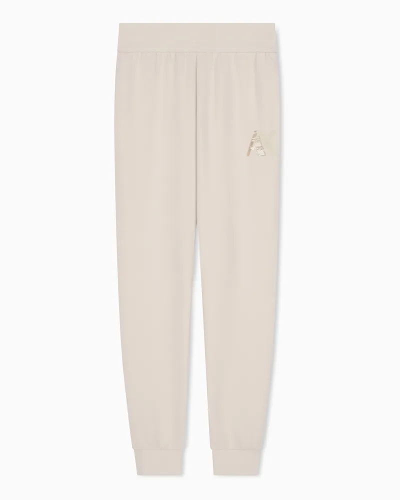 Armani Exchange Regular Fit Hose aus Scuba-Jersey mit gerippten Details Beige